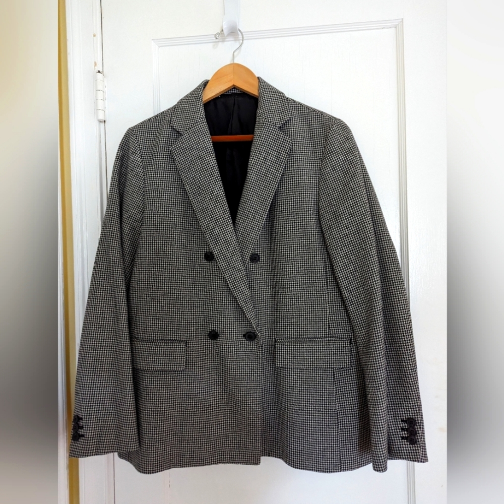Uniqlo Houndstooth Wool Blend Blazer